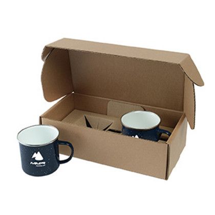 Custom 16 oz Speckle-It Camping Mugs Gift Box Set - Dark Blue 
