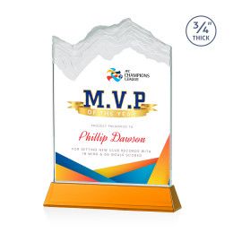 Custom Kilimanjaro Full Color Award on Amber Newhaven Base Large Custom Kilimanjaro Full Color Award on Amber Newhaven Base Large