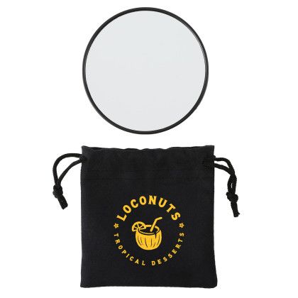 Custom Monroe Magnifying Mirror - Black Front View Custom Monroe Magnifying Mirror - Black Front View