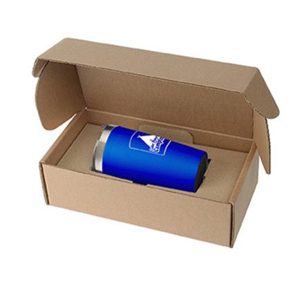 Custom 20 oz. Everest Powder Coated StainlessTumbler w Gift Box - Matte Blue Side View Custom 20 oz. Everest Powder Coated StainlessTumbler w Gift Box - Matte Blue Side View