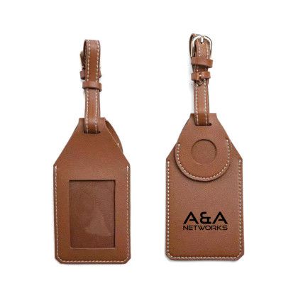 Custom Luggage Tag with Airtag Holder - Dark Brown Custom Luggage Tag with Airtag Holder - Dark Brown