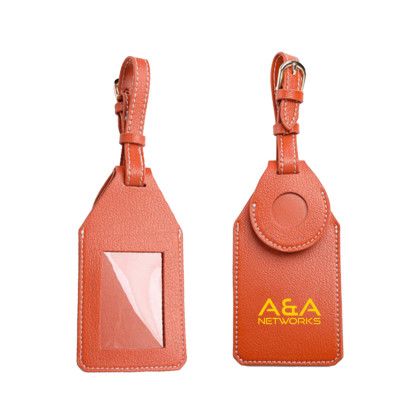 Custom Luggage Tag with Airtag Holder - Orange Custom Luggage Tag with Airtag Holder - Orange