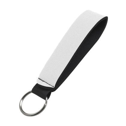 Custom Full Color Single Neoprene Wristband with 26mm Key Ring - Front View