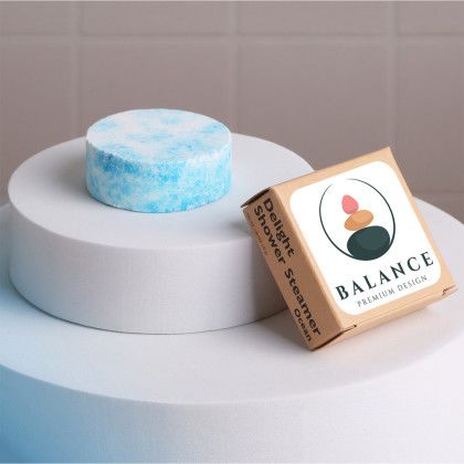 Custom Delight Shower Steamers: 2 Piece Set - Blue With White 