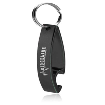 Custom Aluminum Bottle Opener Keychains - Black Custom Aluminum Bottle Opener Keychains - Black