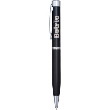 Custom Amesbury Pen With Photodome: Black Front View Custom Amesbury Pen With Photodome: Black Front View