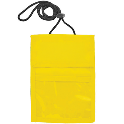 Custom Two Pocket Flap Neck Wallet - Yellow Custom Two Pocket Flap Neck Wallet - Yellow