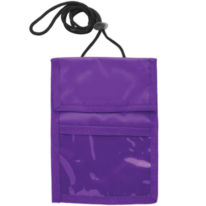 Custom Two Pocket Flap Neck Wallet - Purple Custom Two Pocket Flap Neck Wallet - Purple