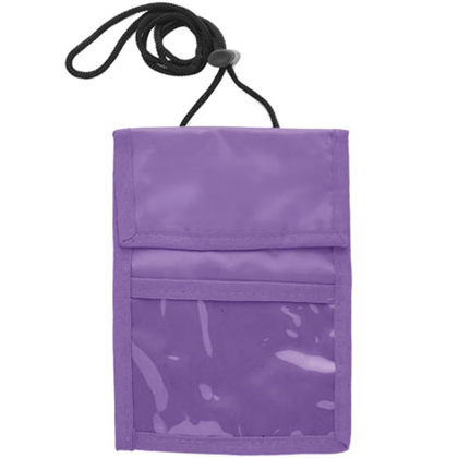 Custom Two Pocket Flap Neck Wallet - Purple Custom Two Pocket Flap Neck Wallet - Purple