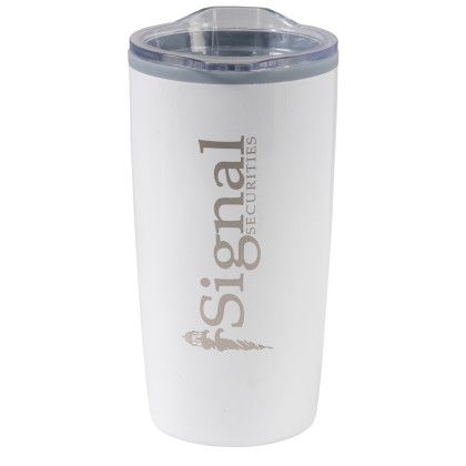 Custom Color Splash Economy 20 oz. Stainless Steel Tumbler - White With Gray 