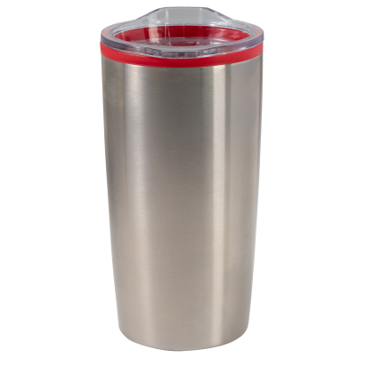 Custom Color Splash Economy 20 oz. Stainless Steel Tumbler - Silver With Red 