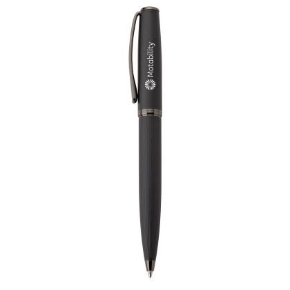 Custom Renzo Ballpoint Pen - Black with Gun Metal Custom Renzo Ballpoint Pen - Black with Gun Metal