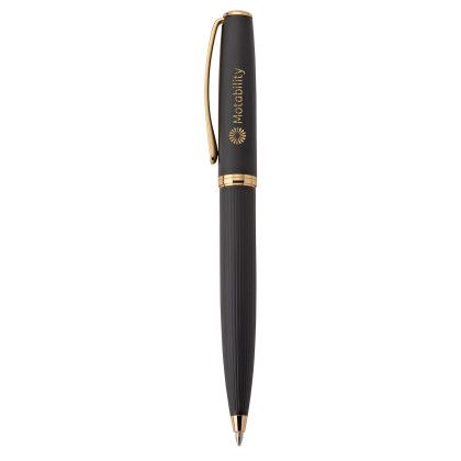 Custom Renzo Ballpoint Pen - Black with Gold Custom Renzo Ballpoint Pen - Black with Gold