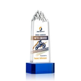Custom Himalayas Full Color Award on Blue Base Small Custom Himalayas Full Color Award on Blue Base Small
