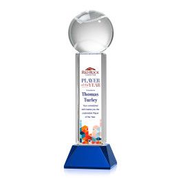 Custom Tennis Ball Full Color Award on Stowe Blue Base Large Custom Tennis Ball Full Color Award on Stowe Blue Base Large
