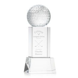 Custom Golf Ball Award on Belcroft Clear Base Small - Etched Custom Golf Ball Award on Belcroft Clear Base Small - Etched