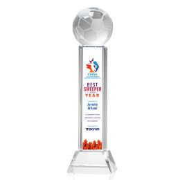 Custom X-Large Soccer Ball Full Color Award on Stowe Clear Base