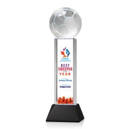 Custom Large Soccer Ball Full Color Award on Stowe Black Base Custom Large Soccer Ball Full Color Award on Stowe Black Base