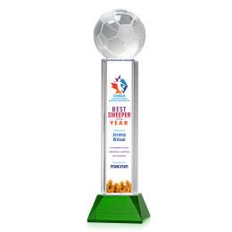 Custom X-Large Soccer Ball Full Color Award on Stowe Green Base