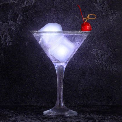Custom Hollywood Ice White Light Up Ice Cubes, Patent D552,633S - Lifestyle View 