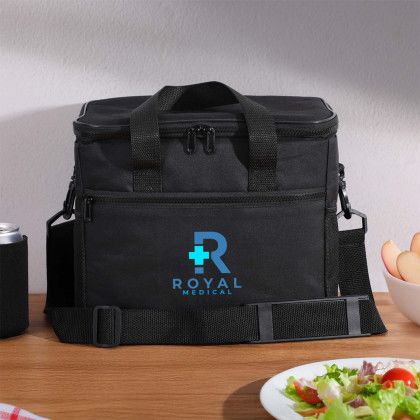 Custom rPET Insulated Cooler Bag: 12 Can - Front View Custom rPET Insulated Cooler Bag: 12 Can - Front View