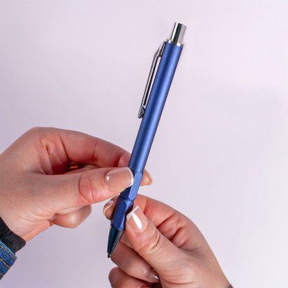 Custom Stone Comfort Pen - Blue Lifestyle View Custom Stone Comfort Pen - Blue Lifestyle View