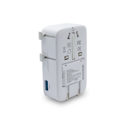 Custom Respite Ultra Slim 25W International Travel Adapter - White Custom Respite Ultra Slim 25W International Travel Adapter - White