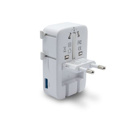 Custom Respite Ultra Slim 25W International Travel Adapter - White USB View Custom Respite Ultra Slim 25W International Travel Adapter - White USB View
