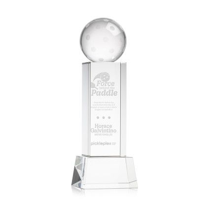 Custom Pickleball Award on Belcroft Clear Base Medium - Etched Custom Pickleball Award on Belcroft Clear Base Medium - Etched