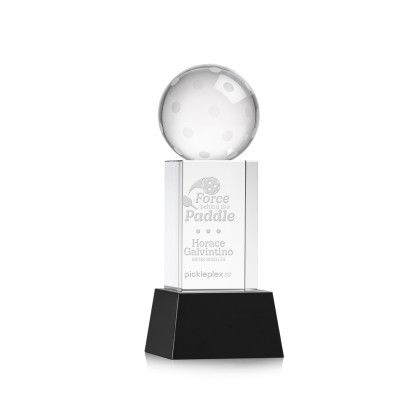 Custom Pickleball Award on Belcroft Black Base Small - Etched Custom Pickleball Award on Belcroft Black Base Small - Etched