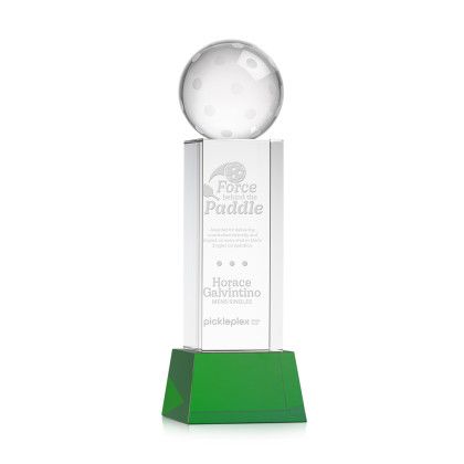 Custom Pickleball Award on Belcroft Green Base Medium - Etched Custom Pickleball Award on Belcroft Green Base Medium - Etched