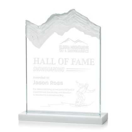 Custom Large Kilimanjaro Award White with Standard Base - Etched