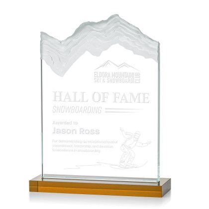 Custom Large Kilimanjaro Award Amber with Standard Base - Etched Custom Large Kilimanjaro Award Amber with Standard Base - Etched