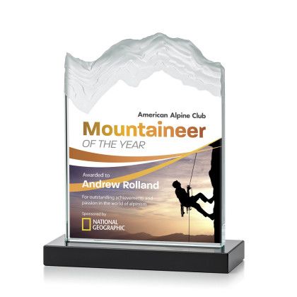 Custom Medium Kilimanjaro Full Color Award with Black Standard Base Custom Medium Kilimanjaro Full Color Award with Black Standard Base