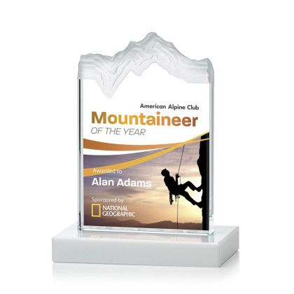 Custom Small Kilimanjaro Full Color Award with White Standard Base Custom Small Kilimanjaro Full Color Award with White Standard Base