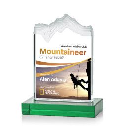 Custom Small Kilimanjaro Full Color Award with Green Standard Base Custom Small Kilimanjaro Full Color Award with Green Standard Base