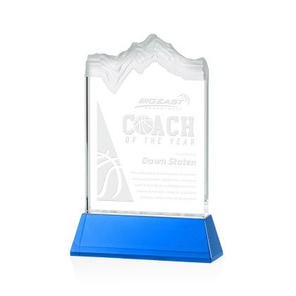 Custom Kilimanjaro Award on Sky Blue Newhaven Base Small - Etched Custom Kilimanjaro Award on Sky Blue Newhaven Base Small - Etched