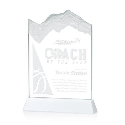 Custom Kilimanjaro Award on White Newhaven Base Large - Etched Custom Kilimanjaro Award on White Newhaven Base Large - Etched