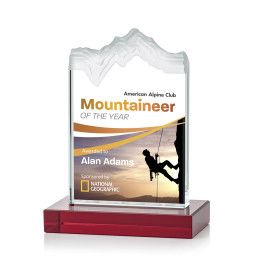 Custom Small Kilimanjaro Full Color Award with Red Standard Base Custom Small Kilimanjaro Full Color Award with Red Standard Base