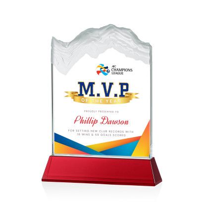 Custom Kilimanjaro Full Color Award on Red Newhaven Base Medium Custom Kilimanjaro Full Color Award on Red Newhaven Base Medium