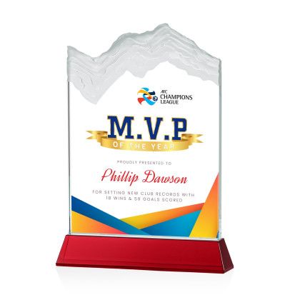 Custom Kilimanjaro Full Color Award on Red Newhaven Base Large Custom Kilimanjaro Full Color Award on Red Newhaven Base Large
