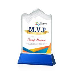 Custom Kilimanjaro Full Color Award on Blue Newhaven Base Small Custom Kilimanjaro Full Color Award on Blue Newhaven Base Small