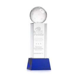 Custom Pickleball Award on Belcroft Blue Base Medium - Etched - Blue Custom Pickleball Award on Belcroft Blue Base Medium - Etched - Blue