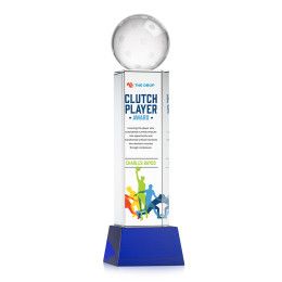Custom Pickleball Full Color Award on Belcroft Blue Base Large Custom Pickleball Full Color Award on Belcroft Blue Base Large