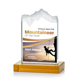 Custom Smalll Kilimanjaro Full Color Award with Amber Standard Base Custom Smalll Kilimanjaro Full Color Award with Amber Standard Base