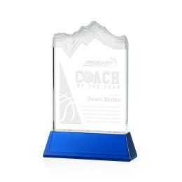 Custom Small Kilimanjaro Award on Blue Newhaven Base - Etched Custom Small Kilimanjaro Award on Blue Newhaven Base - Etched