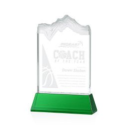 Custom Small Kilimanjaro Award on Green Newhaven Base - Etched Custom Small Kilimanjaro Award on Green Newhaven Base - Etched