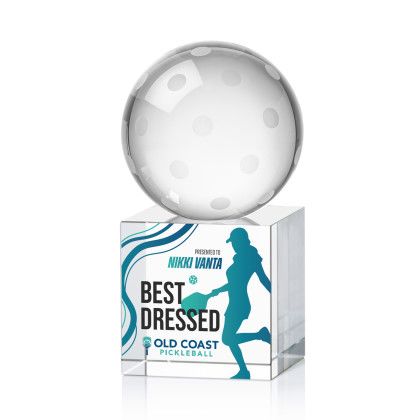 Custom Pickleball Full Color Award on Granby Base Large Custom Pickleball Full Color Award on Granby Base Large