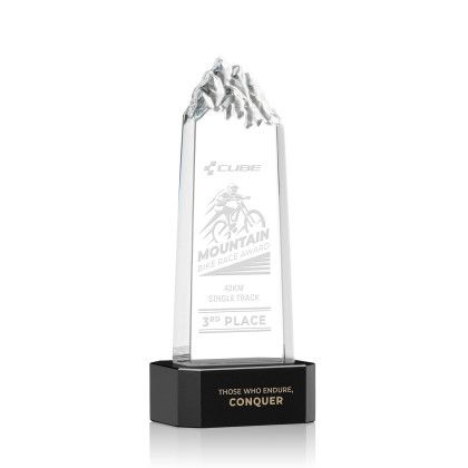 Custom Himalayas Tower Award on Black Base Small - Etched Custom Himalayas Tower Award on Black Base Small - Etched