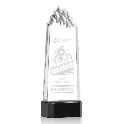 Custom Himalayas Tower Award on Black Base Large - Etched Custom Himalayas Tower Award on Black Base Large - Etched